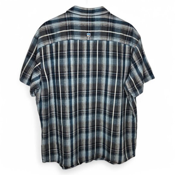 Kuhl Skorpio Plaid Shirt Men's Jacquard Knit Preppy Outdoors Country Hiking XXL - Picture 2 of 7